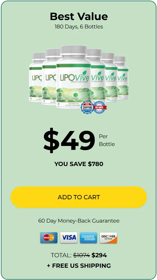 LipoVive 6 bottle price 