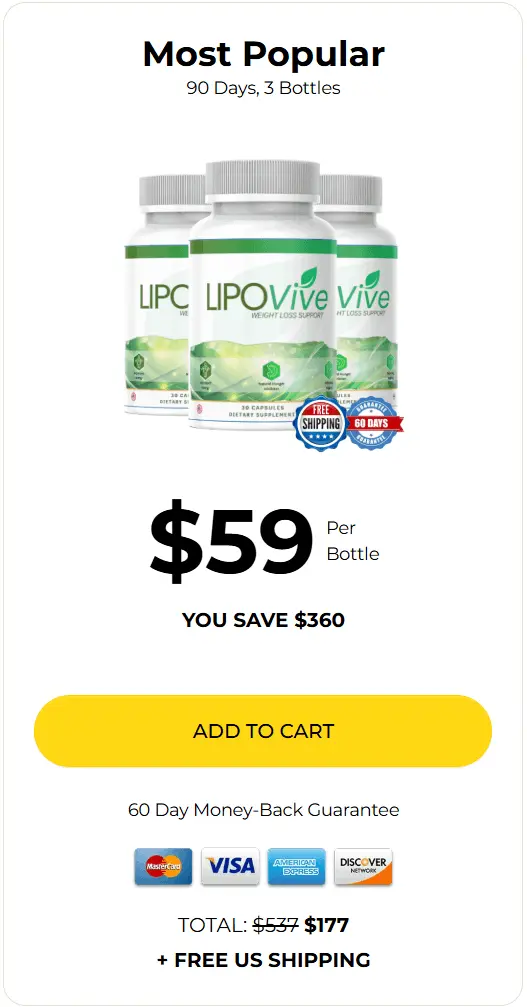 LipoVive 3 bottle price
